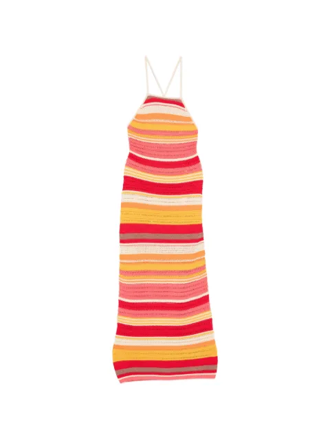 Laneus sleeveless striped midi dress Pink S6LAWOKD153