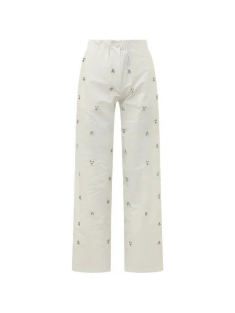 A Paper Kid crystal-embellished trousers White S6PKWOPA135