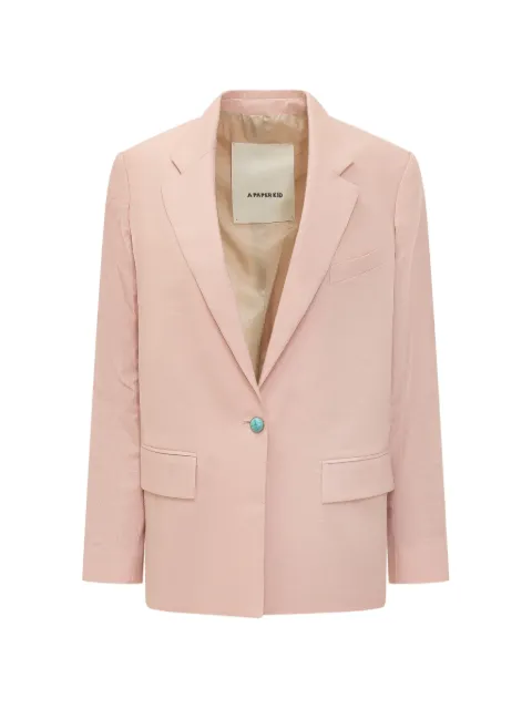 A Paper Kid button linen jacket Pink S6PKWOBL036