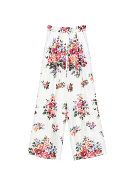 Dolce & Gabbana floral-print trousers White FTDBNTIS11I