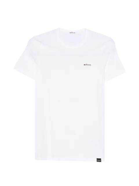 Kiton logo-embroidered T-shirt White UNWM008K0727H01001