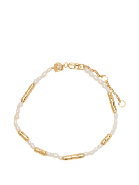 Astrid & Miyu 18K gold-plated sterling silver pearl-embellished bracelet Gold AM25Q3PBBPRLMOLTG