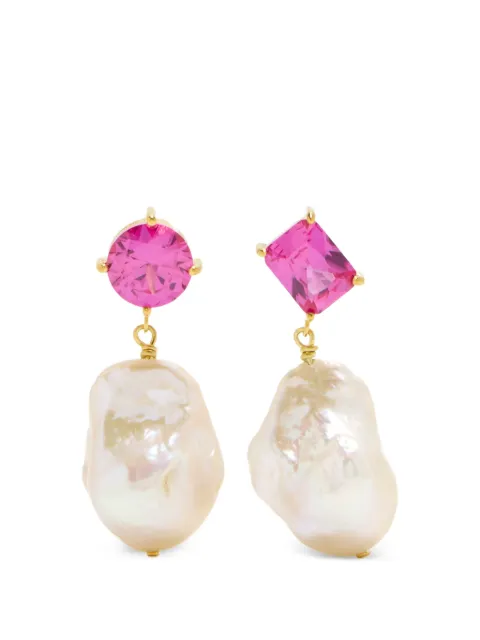 Completedworks pink pearl drop earrings Gold P144