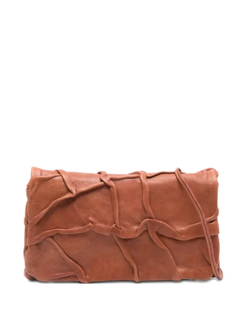 SOMMET Soffietta leather clutch bag Brown SOFFIETTA
