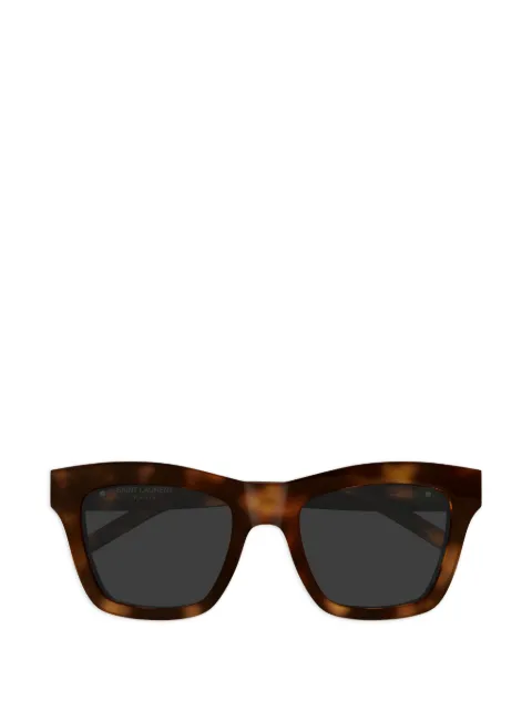 Saint Laurent Eyewear square-frame logo-plaque sunglasses Brown SLM156