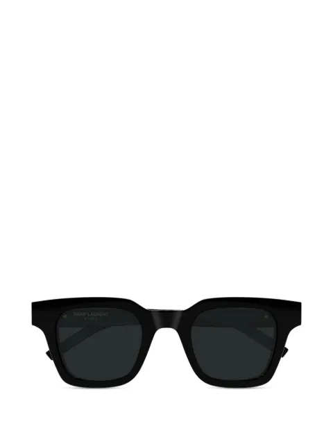 Saint Laurent Eyewear square-frame logo.plaque sunglasses Black SLM157