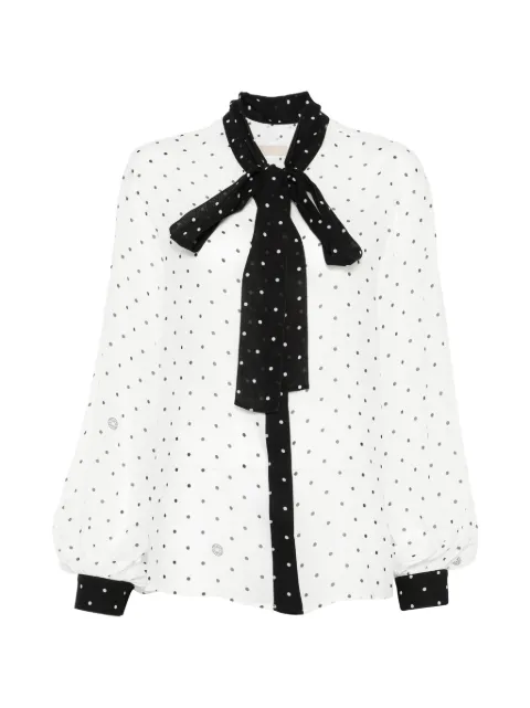 Elie Saab polka-dot bow shirt White SH000PR26SI001
