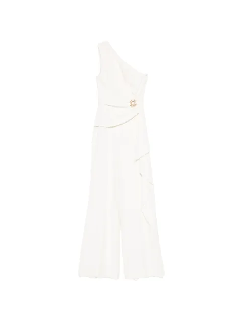 Elie Saab Cady one-shoulder appliqué jumpsuit White JU132AR26CD023
