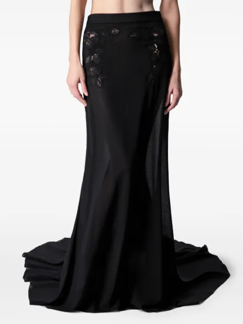 ARTICLE TEN semi-sheer maxi skirt Black A0605141