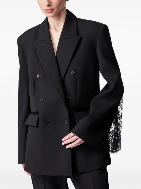 ARTICLE TEN lace-detail blazer Black A0205401