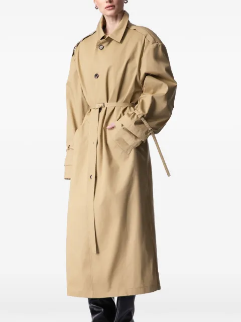 ARTICLE TEN belted trench coat Neutrals A0105101