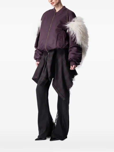 ARTICLE TEN shearling-panel bomber jacket Purple A0105301