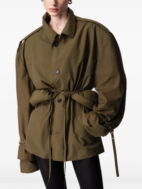 ARTICLE TEN belted trench jacket Green A0105104