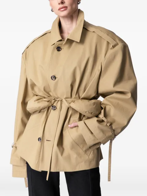 ARTICLE TEN belted trench jacket Neutrals A0105102