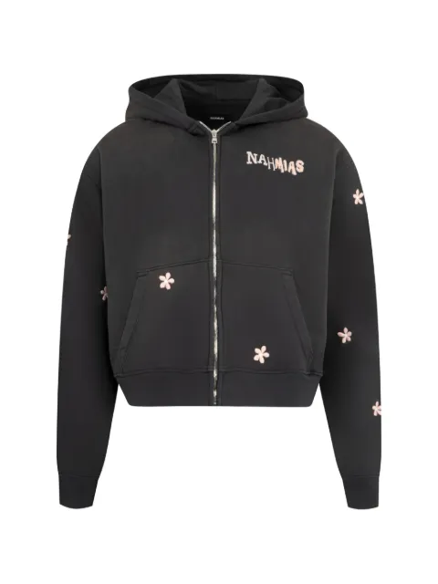 Nahmias Flower Gromes zip-up hoodie Black Y27H12N15007