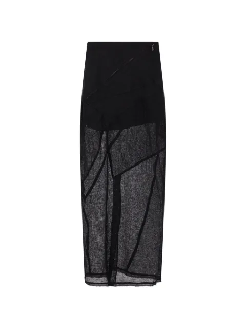 YEHUAFAN panelled full skirt Black 1009BLACK
