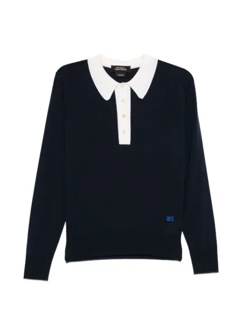 Wales Bonner Henry merino wool sweater Blue US26KNS4877WO04591