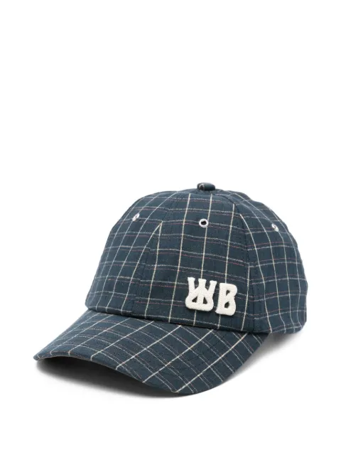 Wales Bonner checked logo baseball cap Blue US26HA08LI01501