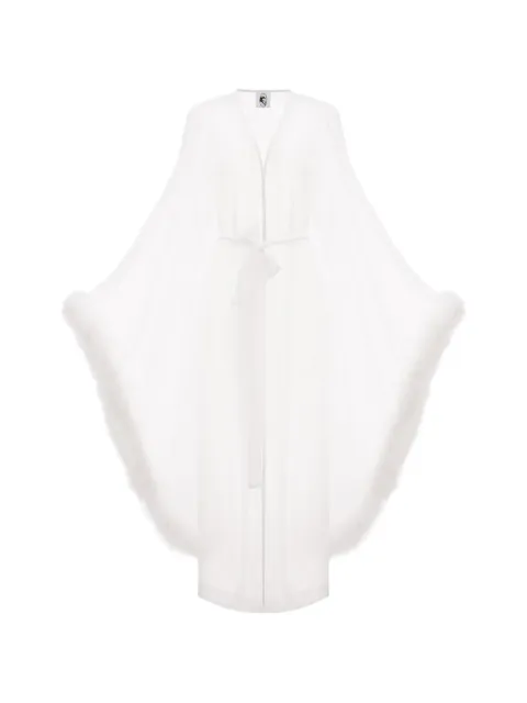 Sleeper Afrodita feather-trim robe White AFRB02P001F