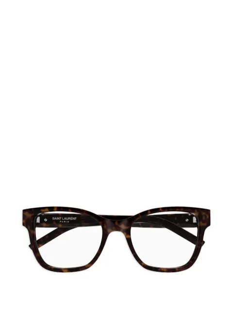 Saint Laurent Eyewear tortoiseshell-effect square-frame glasses Brown SLM158