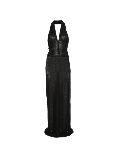 Genny halter embellished maxi dress Black 80AAO439J0250