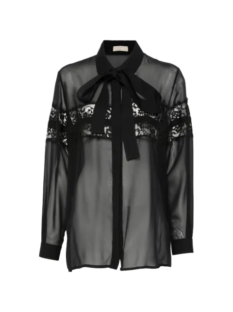 Elie Saab lace bow shirt Black SH138NR26SIL04