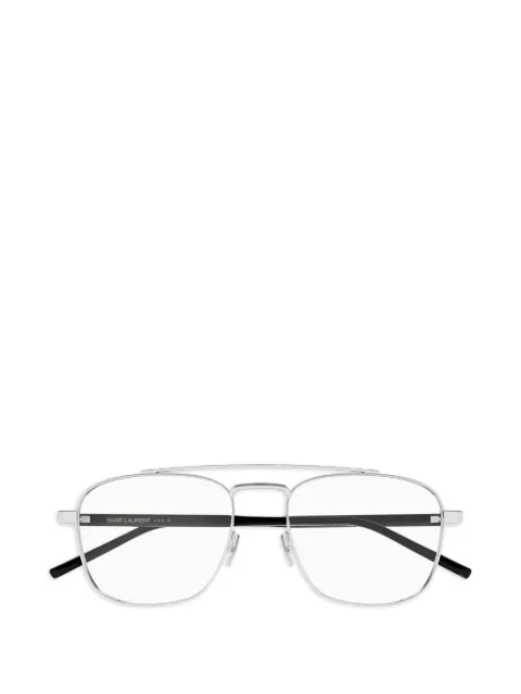 Saint Laurent Eyewear double-bridge square-frame glasses Silver SL665OPT