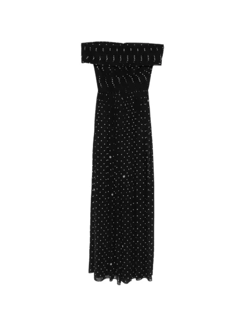 Elie Saab polka-dot off-shoulder maxi dress Black JU135PR26SI001