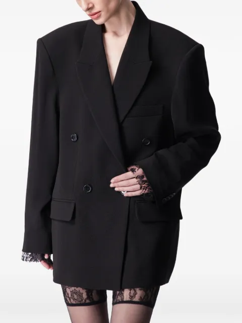 ARTICLE TEN lace-detail blazer Black A0205502