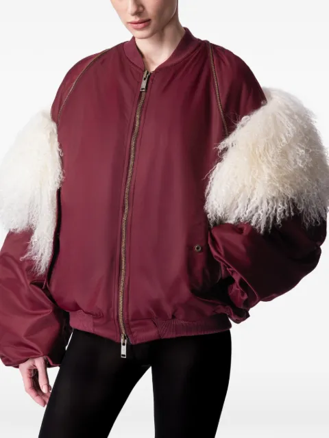 ARTICLE TEN shearling-panel bomber jacket Red A0105301
