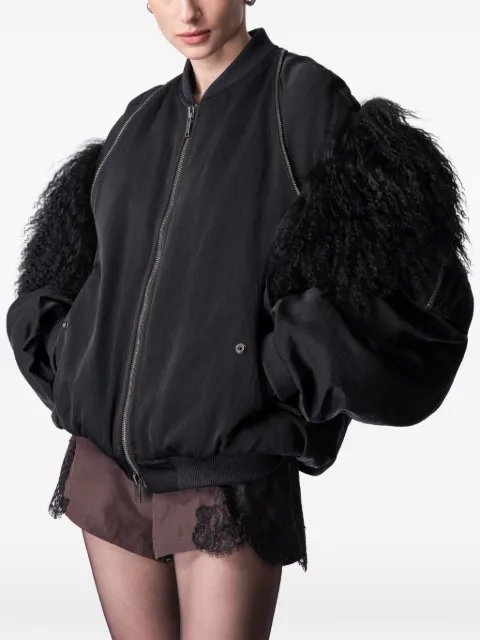 ARTICLE TEN shearling-panel bomber jacket Black A0105301
