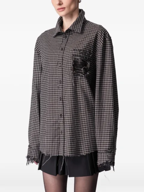 ARTICLE TEN check-pattern shirt Black A0305903