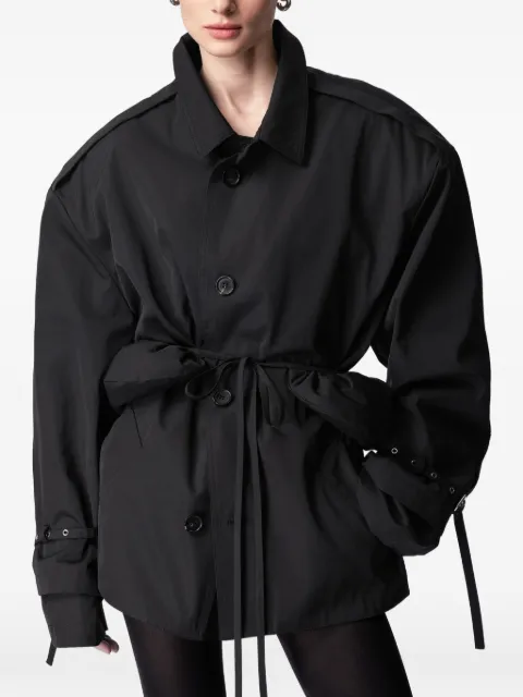ARTICLE TEN belted trench jacket Black A0105102