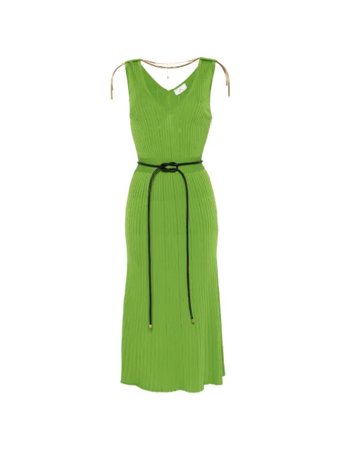 Elisabetta Franchi dress in openwork knit fabric with jewel detail Green AM18S61E2