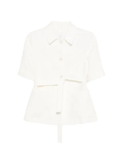 Eleventy short sleeve belted jacket White M80GIAM03TES0M084