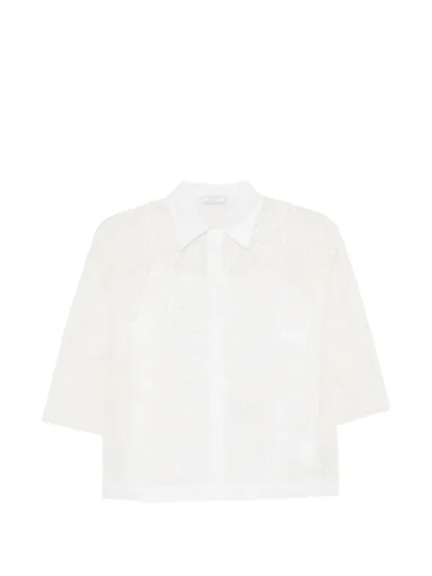 Peserico sequin button-up shirt White A0637303701