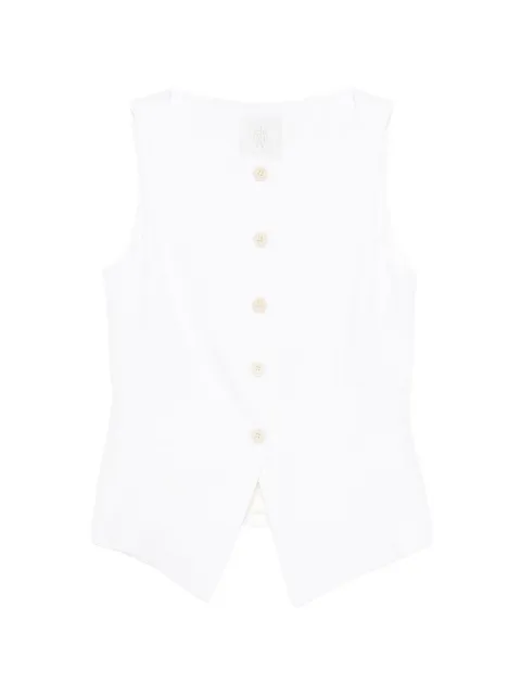 Eleventy button waistcoat White M80GILM02TES0M082