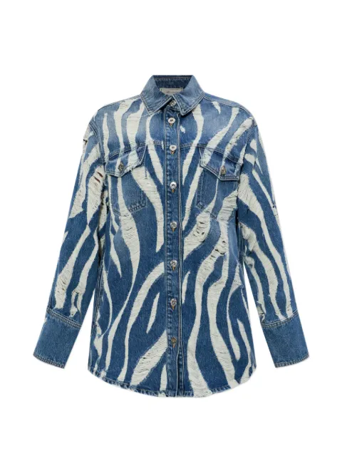 Blumarine distressed cotton shirt Blue P622J240A