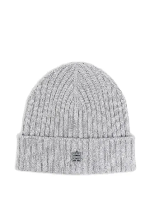 Givenchy ribbed logo beanie hat Grey 710003976002