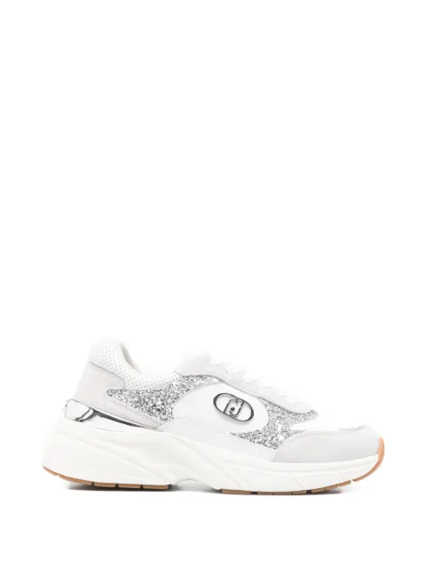 LIU JO LJ01 glitter logo-plaque sneakers White BA6045PX736