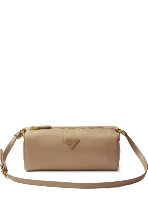 Prada logo-plaque shoulder bag Neutrals 1NE0582C05