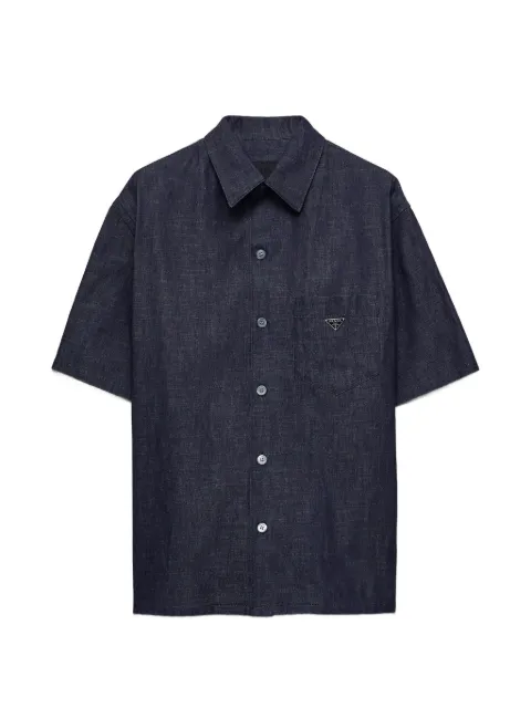 Prada short-sleeve chambray denim shirt Blue GEC116SOOO1892