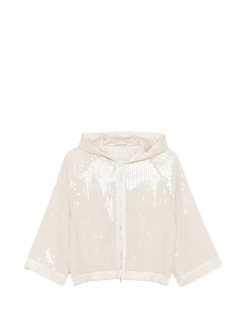 Peserico zip fastening hooded jacket Neutrals A2105403702