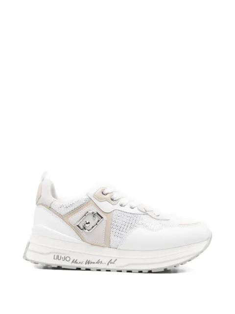 LIU JO mesh platform sneakers with sequins White BA6009PX077
