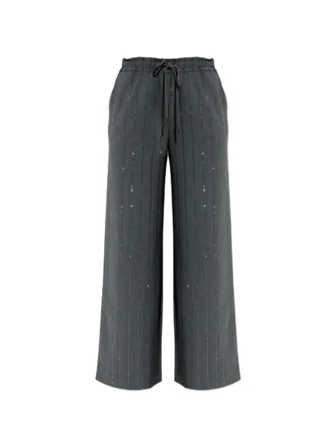 Self-Portrait beaded drawstring trousers Grey SS26193PGR