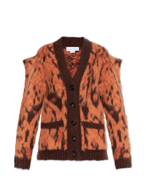 Stella McCartney cloud leopard V-neck cardigan Orange 6K11593S2631