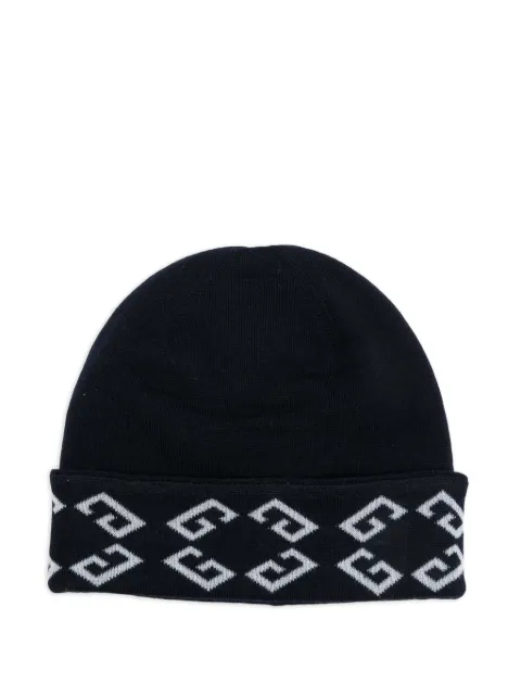 Givenchy geometric-motif beanie hat Blue 710003975004098