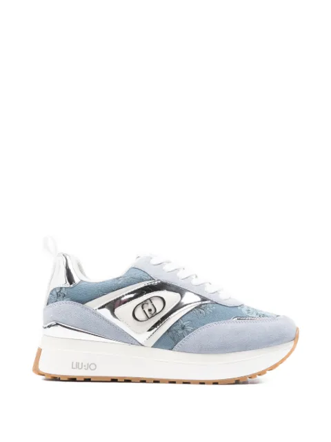 LIU JO printed denim platform sneakers Blue BA6007PX878