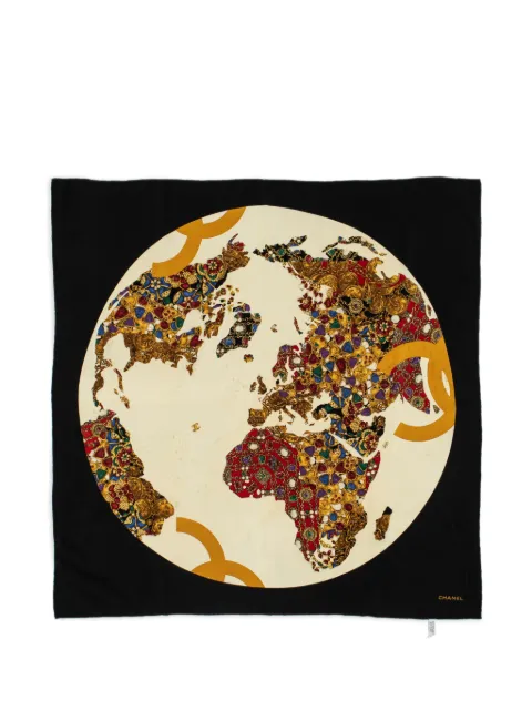 CHANEL Pre-Owned CC silk scarf Black CC