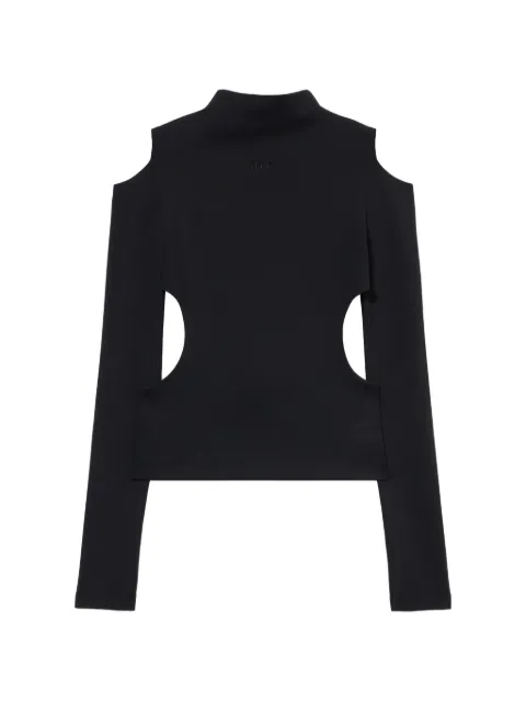 Off-White sleek meteor cut-out long-sleeved sweater Black 2AD27PS26JER001W009